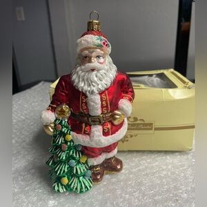 Impuls Glass Christmas Santa ornament